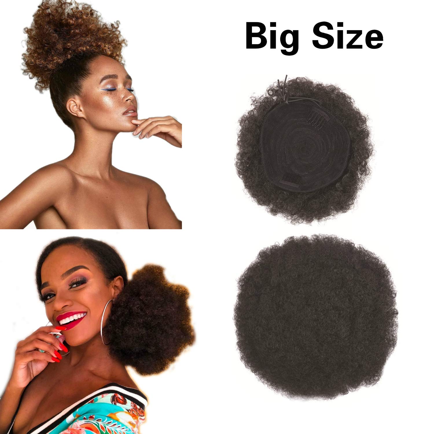 Amazon Com Fashion Curly Ponytail Twins Buns Clip In Elastaic