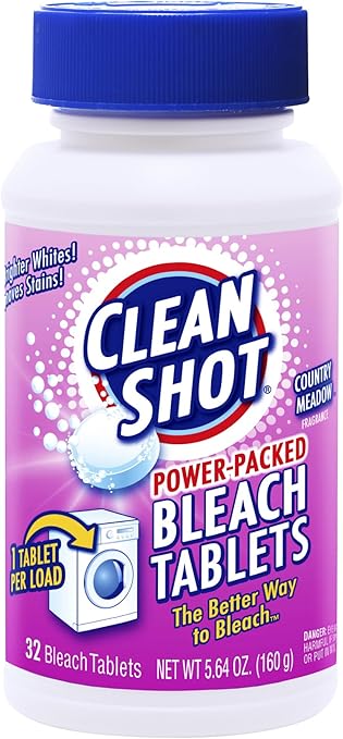 Clean Shot Bleach Tablets 32 Ct Bleach Cleaner For Laundry