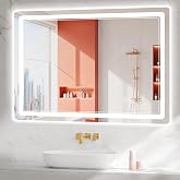 BEAUTYPEAK 30"x40" LED Bathroom Mirror with Lights, Backlit + Front Lit, Anti-Fog, Lighted Bathroom Mirror for Wall, HD Shatterproof Tempered Glass, Dimmable, Memory Function (Horizontal/Vertical)