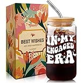 Bridal Shower Gift for Bride to Be - in My Engaged Era Glass Cup, 16 Oz Engagement Gifts for Women, Bachelorette Party Present, Wedding Gift for Her, Unique Engagement Gifts -10