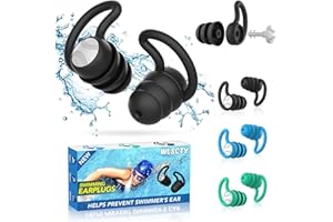 Swimming Ear Plugs Waterproof Earplugs - 3 Pairs Silicone Swim Ear Plugs for Adult Kids, Water Sports Earplugs for Showering,