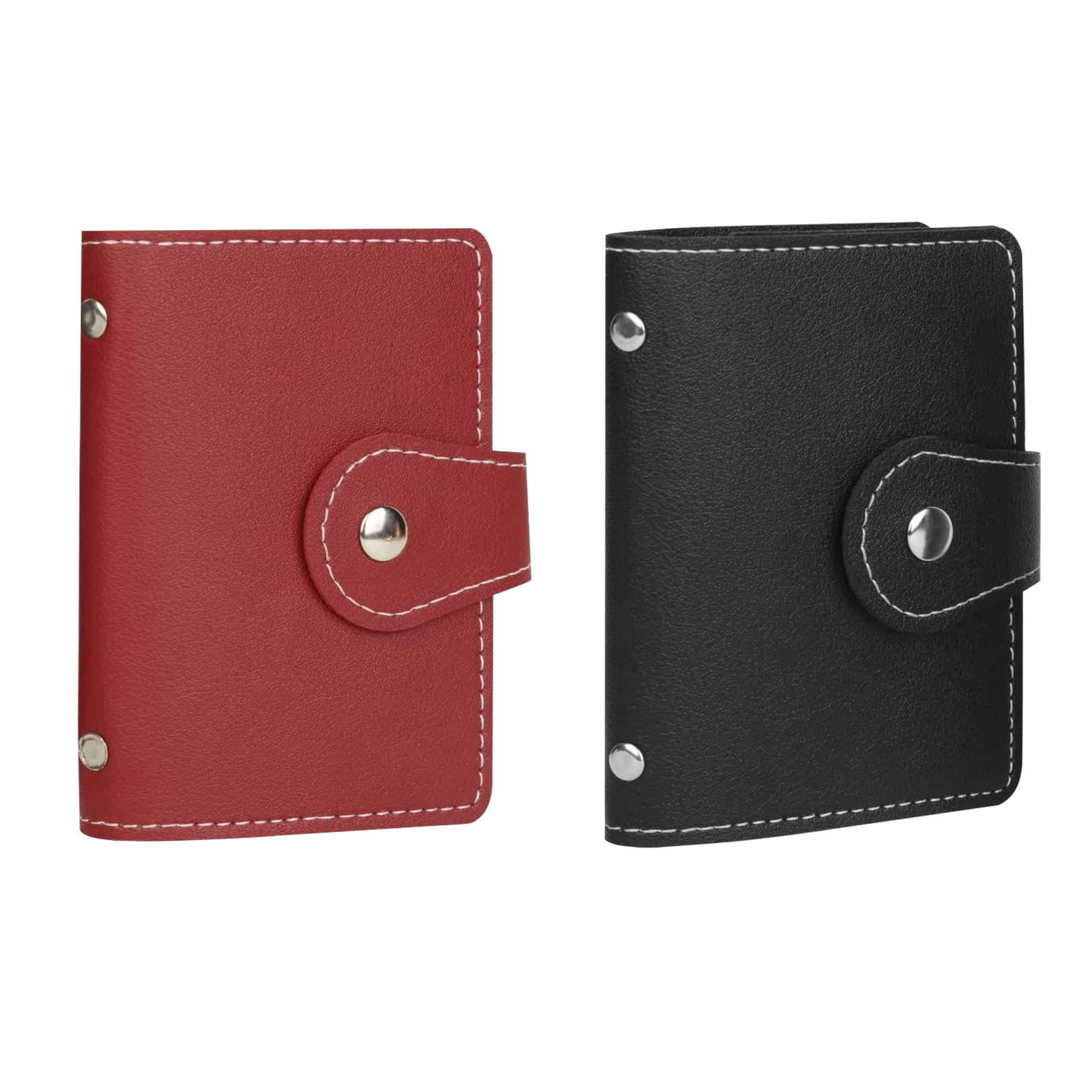 Photo 1 of PRIVILLA 2 Pcs Credit Card Holder and Credit Card Wallet?Sd Card Holder Each Has 26 Card Slots for Organizers, 2024 New Credit Card Holders for Men and Women (black+red)