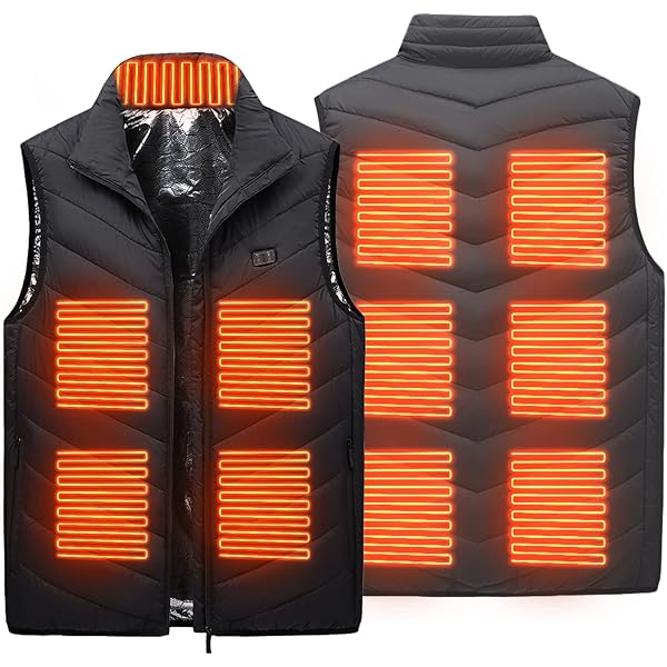 Y-KINZ Heated Vest with 11 Heating Zones,Warming Electric USB Heating  Jacket Body Warmer Clothing(Battery Not Included,S) at Amazon Men's  Clothing store
