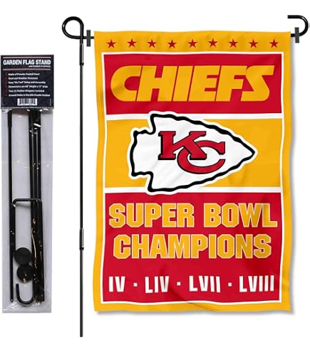 WinCraft Chiefs Snow Garden Flag With Stand - 13x18 Inch, Double Sided, Steel Pole Holder