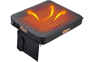 MYDAYS Portable Heated Seat Cushion, Memory Foam Heating Seat Pad for Outdoor Stadium Bleacher Camping, Power Bank Not Included（Black）