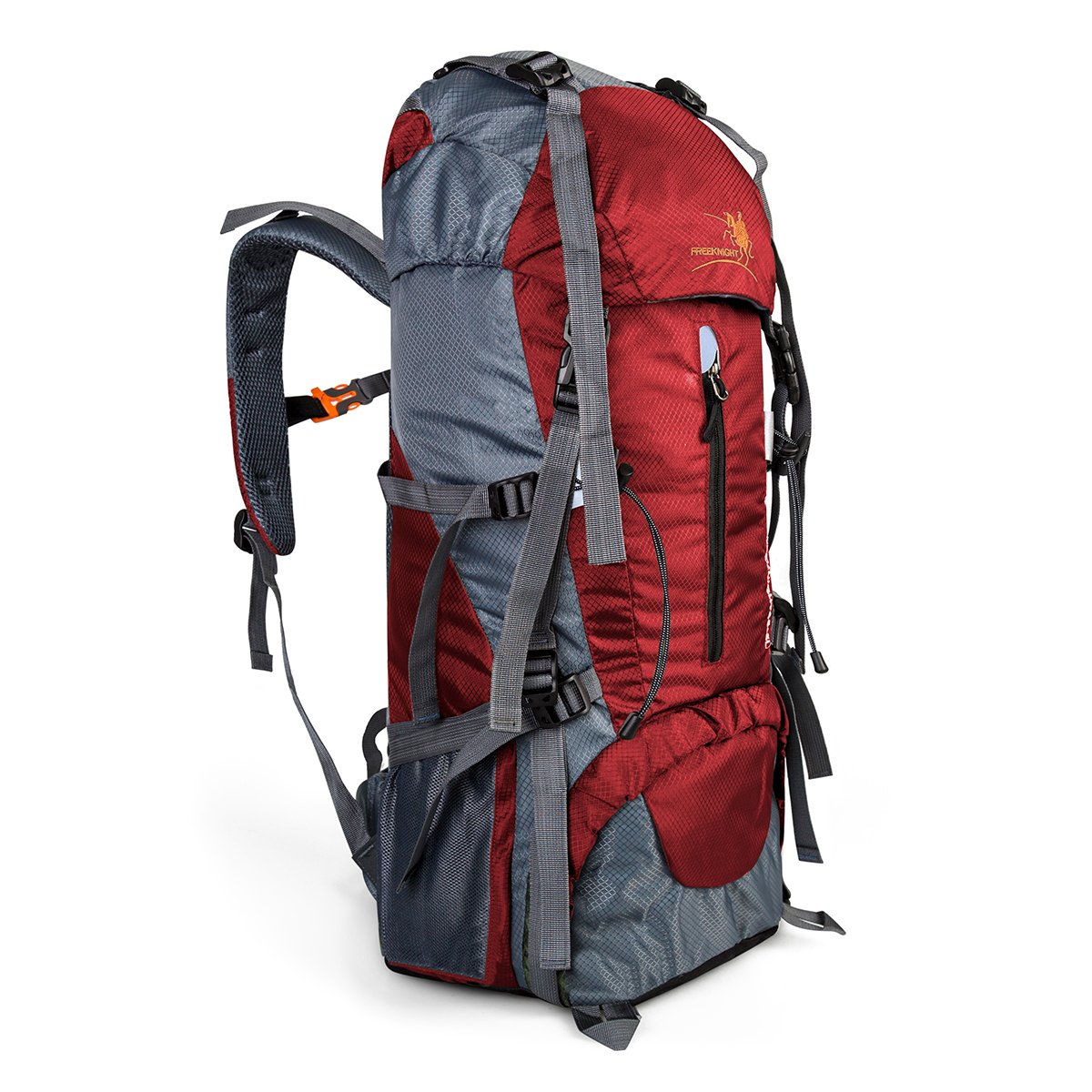 60+5L Water Resistant Hiking Backpack Outdoor Bag for Camping Climbing Mountaineering Travel Daypack Size 12.2\'\'x 9.8\'\'x 29.9\'\' (Red)