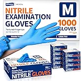 Supmedic Medical Soft Max™ Nitrile Exam Gloves, 1000 Pcs Latex-Free Powder-Free Food Safe Clean Cooking Disposable Glove Blue