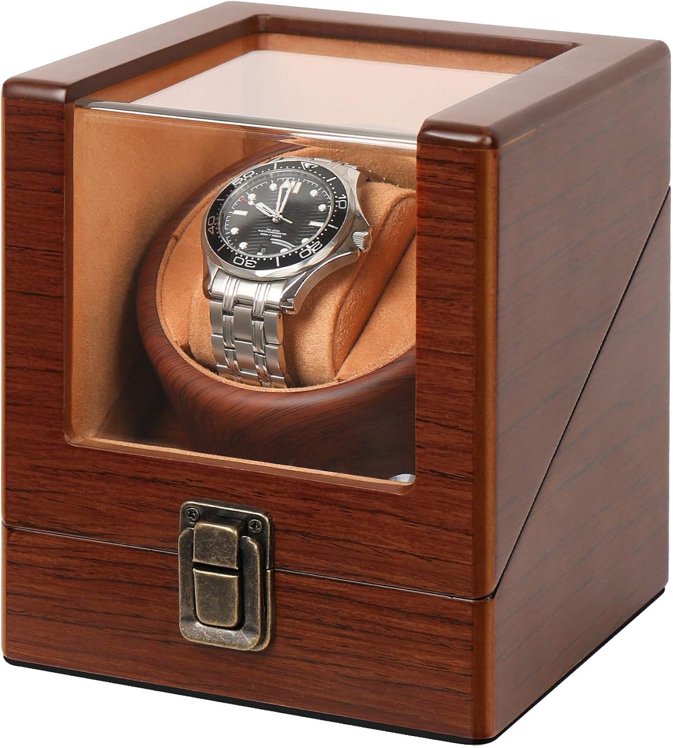 Wooden Watch Winder for Automatic Watches with Lock Super Quiet Motor Watch Winder Box Single: Sen Moer: Watches