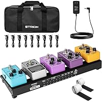 STRICH Guitar Pedal Board with Built-in Power Supply, Small Pedal Board 15 x 5.1" 1.3LB Lightweight Aluminum Alloy, PedalBoar