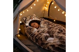Plush Cat Envelope Sleeping Bag, Lightweight & Waterproof, Sleepovers & Home Lounging, Cat Themed Sleeping Bags for Kids & Ad