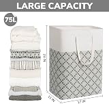 TIMEYARD Large Laundry Basket 75L 2-Pack Collapsible Tall Hampers Grey view 3