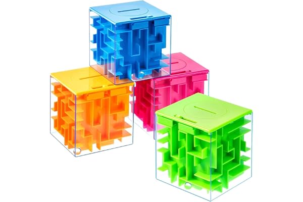 4 Pieces Money Holder Maze Puzzle Gift Box, A Fun Unique Way to People You Loved, Great for Kids and Adults, Valentine's or C