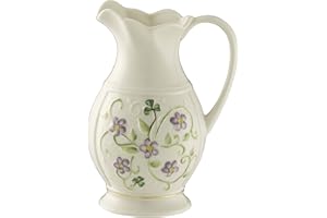 Belleek Pottery Floral Irish Flax Pitcher