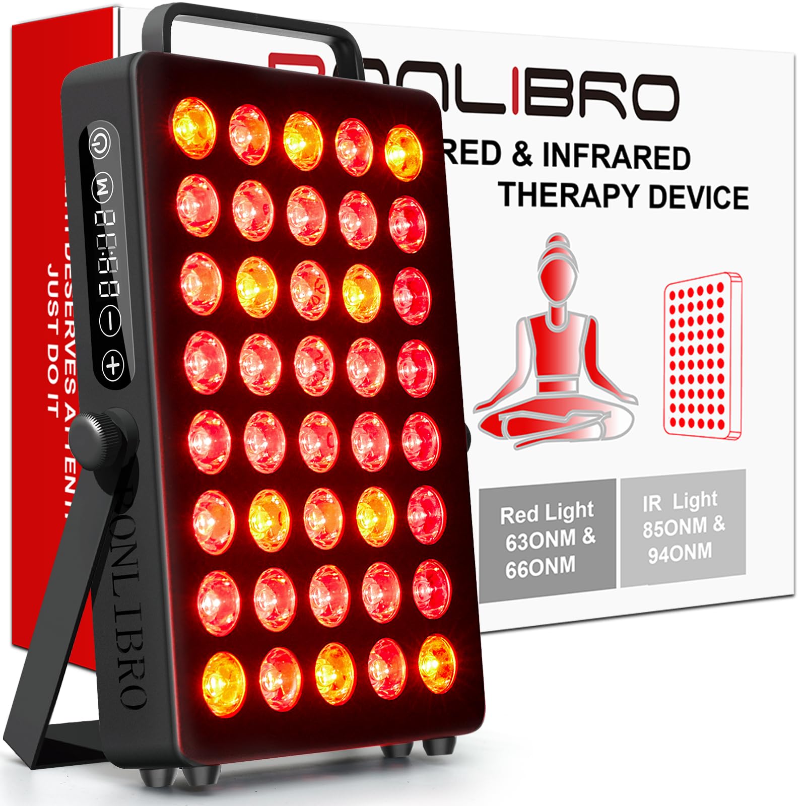 Photo 1 of Red Light Therapy Panel for Face and Body, Quad Wave 660nm 850nm 630nm 940nm Near Infrared Light Therapy Panel Portable Dual Chip LED Device for Body Pain Relief Skin Health Sleep (New Upgrade - 40)