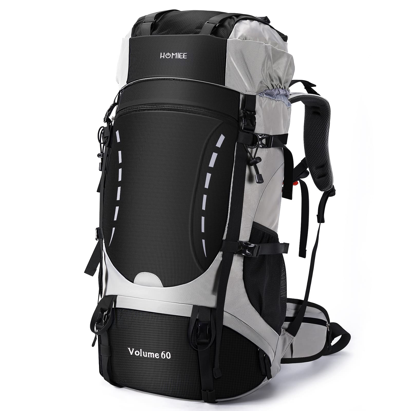 HOMIEE 30L Roll Top Backpack For Travel & Work - Waterproof, USB Charging Port, Laptop Compartment (Fits 17.3"), Black