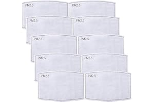 UTRIPSUNEW PM2.5 Activated Carbon Filter Replaceable 5 Layers Protective Filters Insert for Cotton Face Mask (10 Pieces)