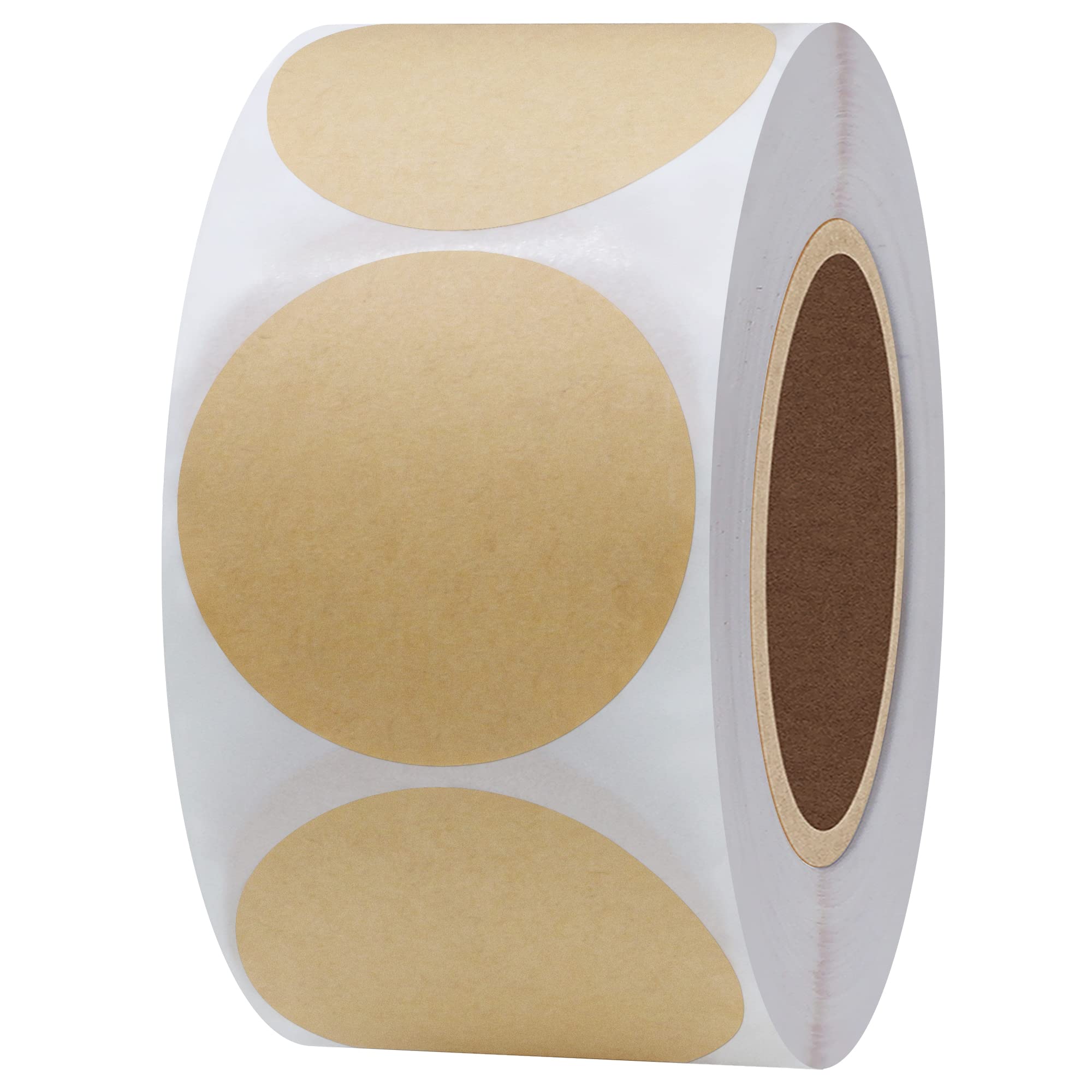 Hylabelest Round Kraft Paper Sticker Packaging Seals Crafts Wedding Favor Tag Toppers Labels 500 Total Per Roll (1.5")