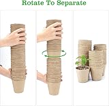 KINGLAKE Biodegradable 8cm Plant Pots 100Pcs with Labels Fibre Seedling Pots view 4