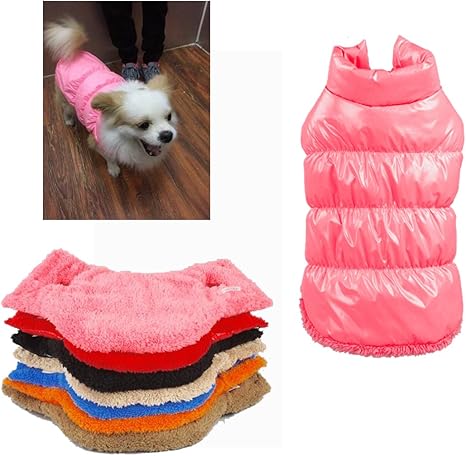 Rantow Habillement De Chat De Chien D Automne D Hiver Rechauffent Le Manteau 7 Couleurs Classiques Vetements D Exterieur Doudoune Pour Teddy Yorkshire Terrier Chihuahua Pomeranie S Pink Amazon Fr Animalerie