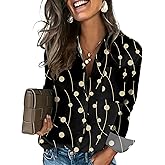 HOTOUCH Button Down Shirts for Women Long Sleeve Blouse Dressy Casual Business Work Tops with Pocket