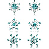 CEALXHENY Snowflake Earrings for Women Rhinestone Crystal Christmas Snowflake Stud Earrings Set Party Holiday Earrings Gift Jewelry Set