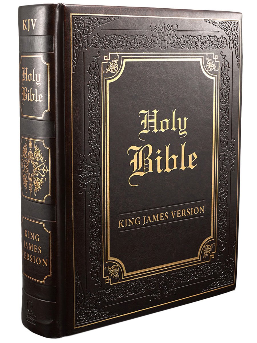 KJV Holy Bible, Classically Illustrated Heirloom Family Bible, Faux Leather Hardcover - Ribbon Markers, King James Version, Dark Brown/Gold (KJV Family Editions)