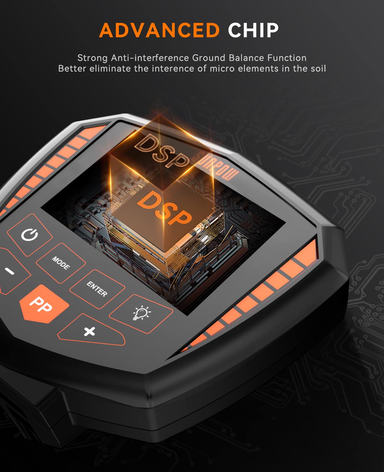 SUNPOW Metal Detector, IP68 Waterproof Coil, Identify 9 Types of Metals, High Accuracy, 10 Inch Detection Depth, 5 Modes, Strong Anti-Interference, Suitable for Adults and Kids (OT-MD07)