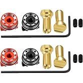 MORFUM 4Pcs CNC Aluminum Alloy RC Battery Heatsink Bullet Plug Grips 5.0mm Bullet Banana Plug Connectors with Brass Heatsink Grips for 1/10 RC Crawler Car Electric Screwdriver Upgrade Parts
