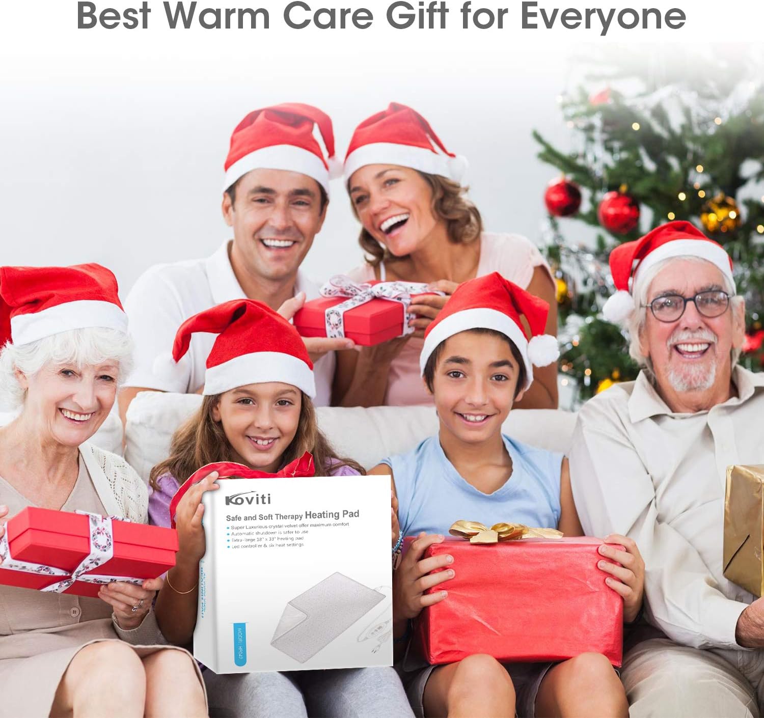 Heating Pads with Auto Shut Off - Koviti Heating Pad for Cramps[17’’x33’’]with 6 Heat Setting, Large Soft Heating Pad with Elastic Band&Storage Bag for Fast Neck/Shoulder/Foot Pain Relief(Black): Health & Personal Care