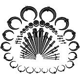 Memsion Ear Stretching Kit 54 Pieces 14Gauges-00Gauges Earrings Piercing Kit
