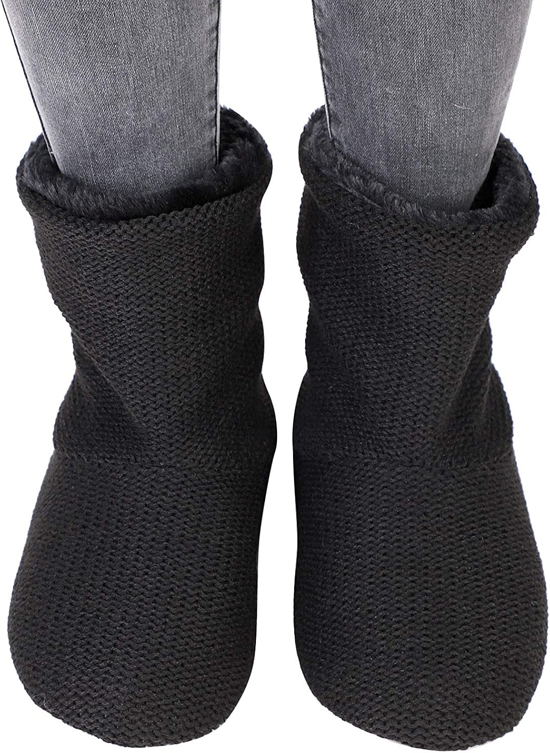 Women Ladies Warm Winter Boots Slippers Knitted Booties Ankle Boot Slippers Thermal Wool