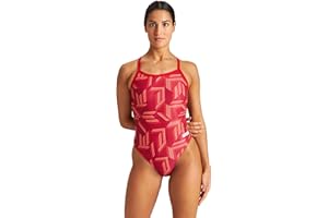 ARENA Women's Floral Logo Reversible Challenge Back One Piece Swim Suit