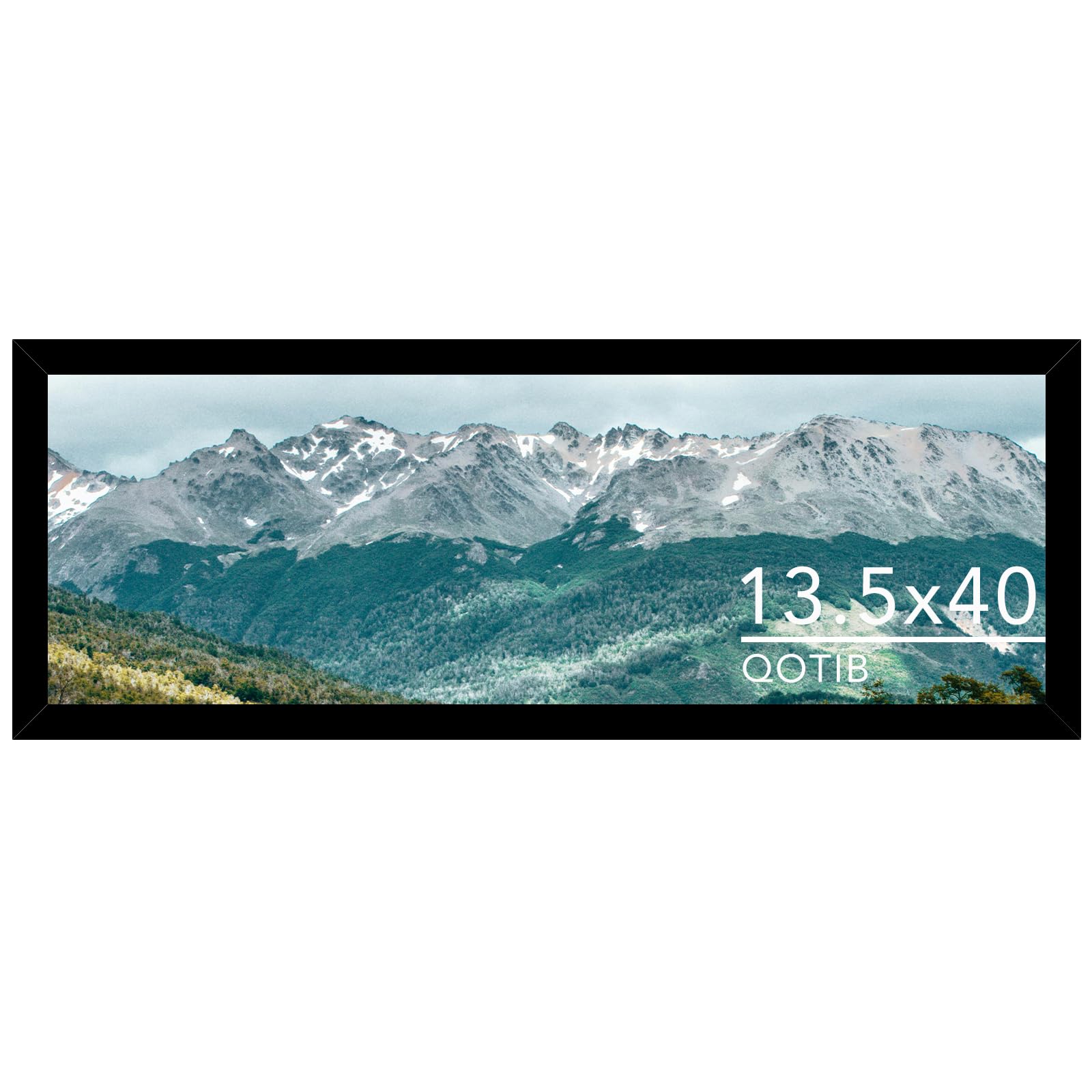 QOTIB Wood 13.5x40 Picture Frame Black for Wall