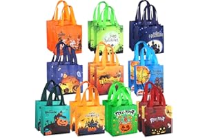 Aviski 20PCS Halloween Trick or Treat Totes, Small Multifunctional Non-Woven Halloween Bags for Gifts Wrapping, Party Supplies