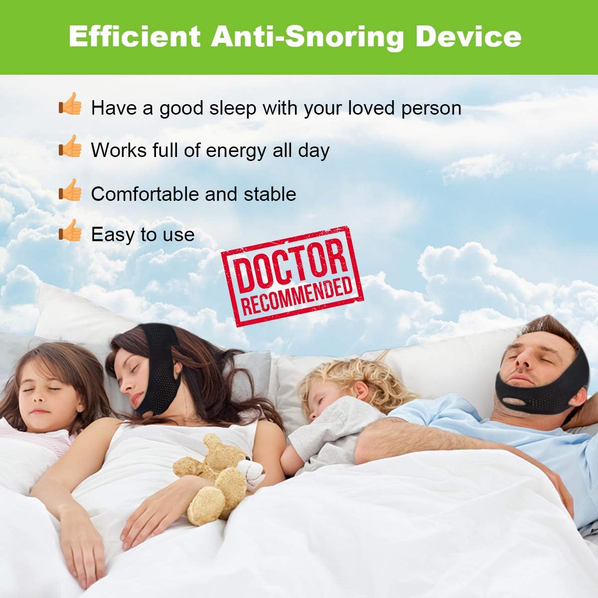 Anti Snoring Chin Strap for Men and Women, Anti Snoring Devices Ajustable Stop Snoring Solution, Snore Stopper Chin Straps Snore Reducing Snore Relief Sleep AIDS for Snoring Sleeping Mouth Breather: Health & Personal Care