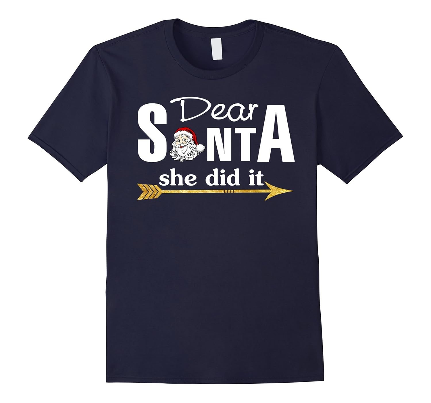 Dear Santa She Did It T-Shirt Funny Matching Couple Xmas-ANZ