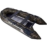ALEKO BT380CM 12.5 Foot Inflatable Boat with Aluminum Floor Heavy Duty Design 6 Person Raft Sport Motor Fishing Boat 3 Keel A