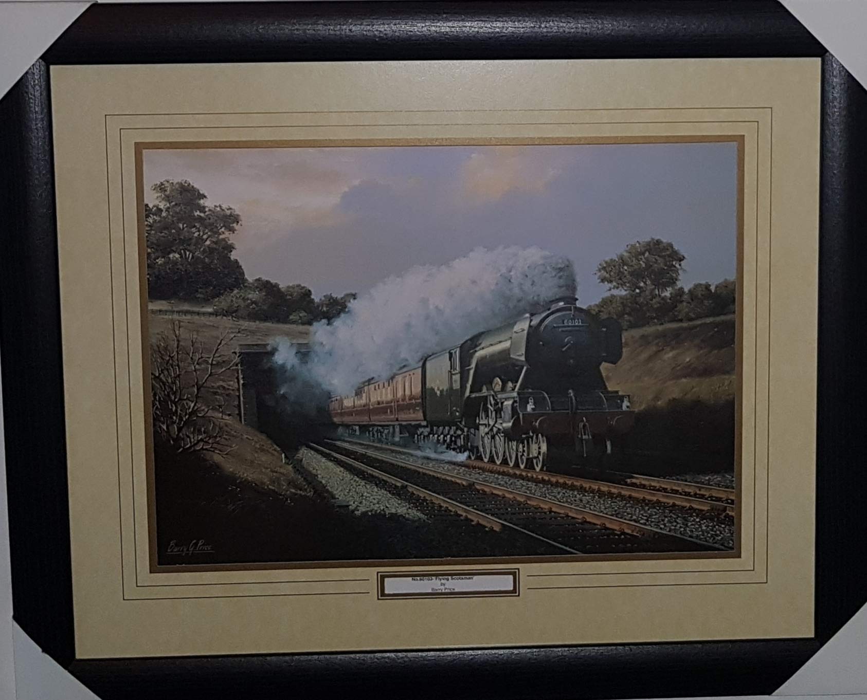 No 60103 Flying Scotsman by Barry Price Official 23 x 19 Inches Framed & Mounted Art Print Brand New Size