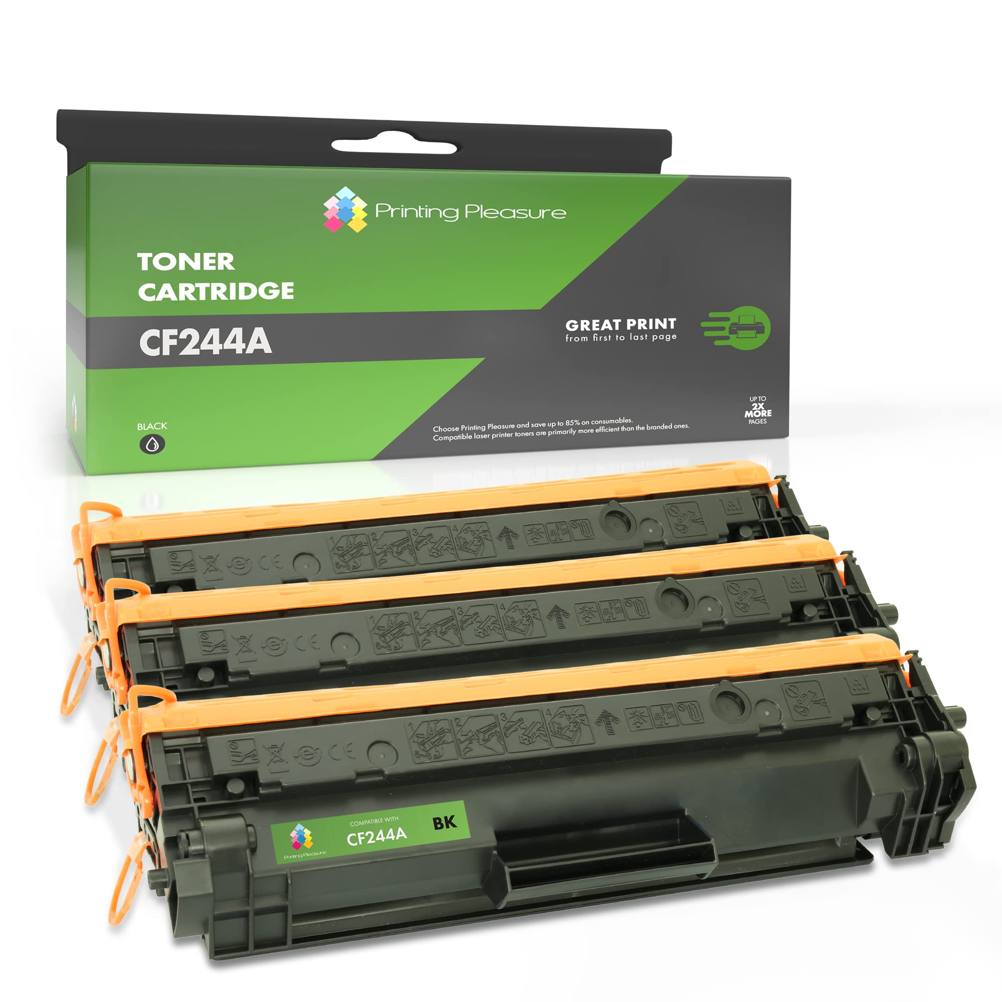 Toner Cartridge,44A 244A Replacement for HP CF244A Compatible with LaserJet Pro M15w M28w M28a M29w M15a (Black,3-Pack,Standard Yield)
