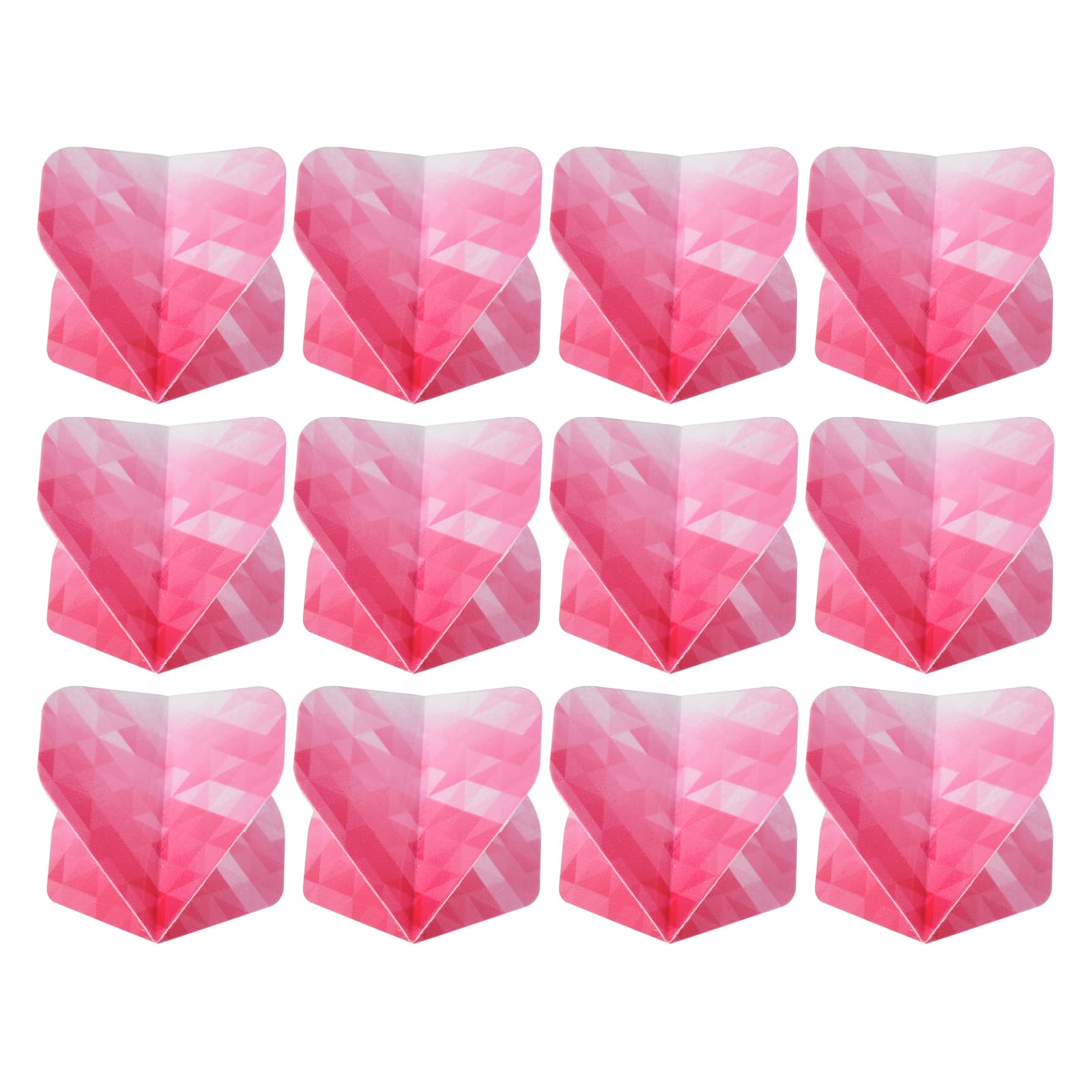 PATIKIL Dart Flights, 12 Pack PET Standard Darts Accessories Replacement Parts for Soft Tip Steel Tip, Geometric Style, Pink, White