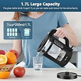 Gaberlee Electric Kettle 1.7L Glass Fast Boil Auto Shut-Off Blue LED view 2