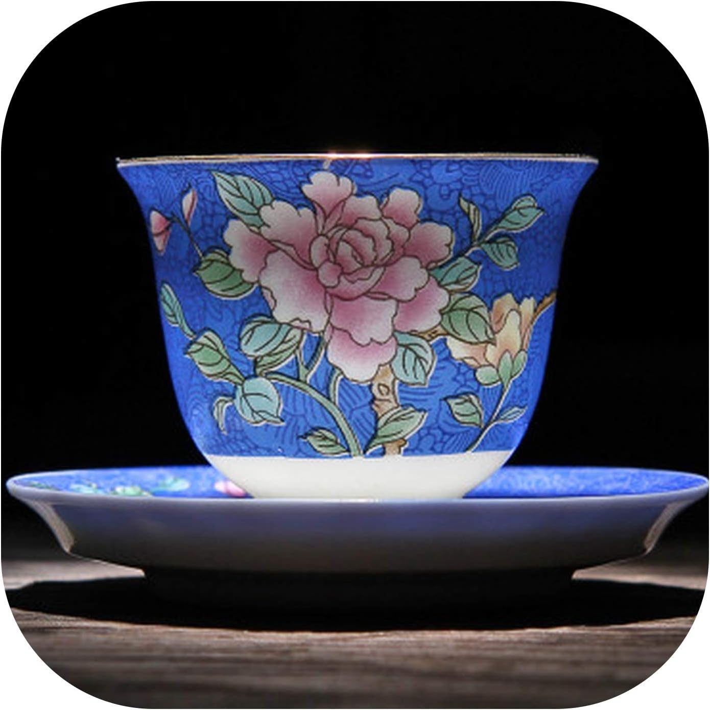1PCS chinese Jingdezhen porcelain celadon gaiwan teapot Kung fu teaset teacup tea cup with tray,Blue1