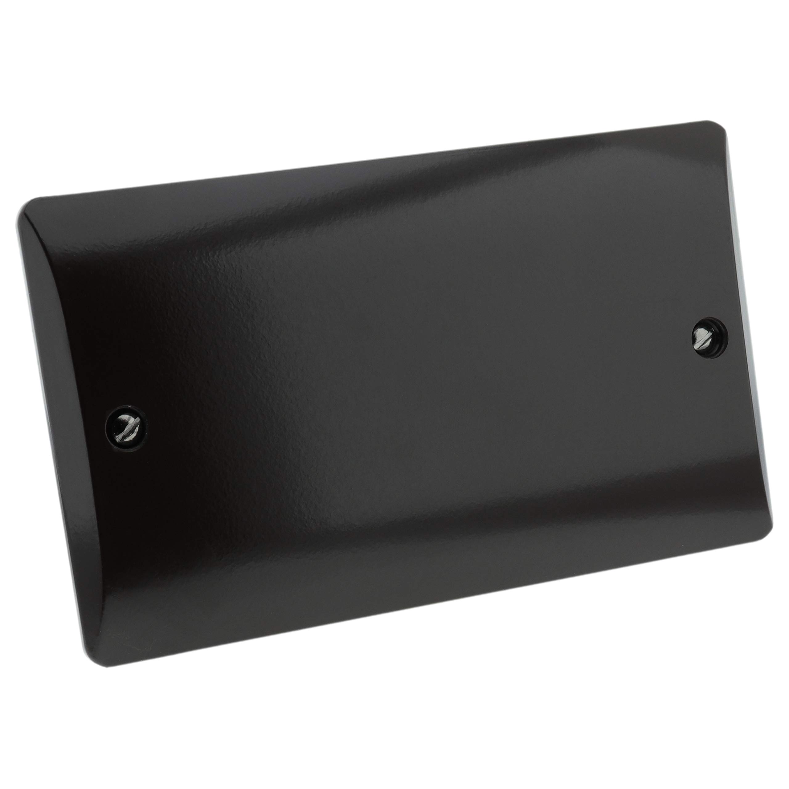 Double Wall Plate in Vintage Period Style Bakelite Dark Brown Part of The Exalt V1.0 Brand Standard UK 2Gang Blanking Plate 2-Gang Blanking Panel — image 1
