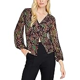 Club Monaco Womens Women's Long Sleeve Silk Button Front Blouse