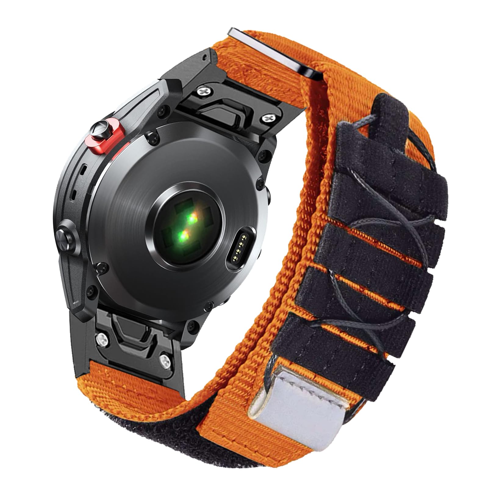 SumRioo 26 mm QuickFit Strap for Garmin Fenix 8 51 mm/Fenix 7X Pro Solar/7X Pro/7X Solar/7X/6X Pro/6X/5X Plus/5X, Nylon Band for Garmin Fenix 3/3HR, Enduro 3/2, Epix Pro 51 mm/Tactix Delta, Orange