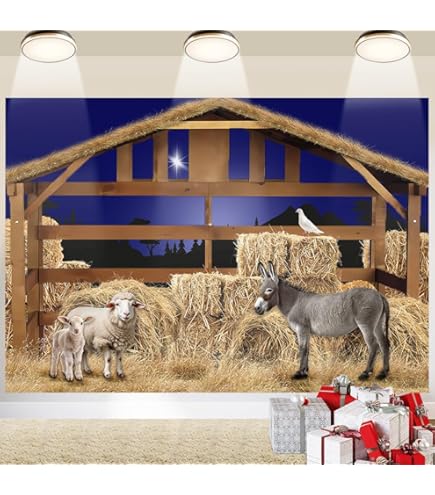 thumbnail image 2 of 3 Pcs Nativity Scene With 1.6 X 9 M Draping Fabric, Church 2 of 12