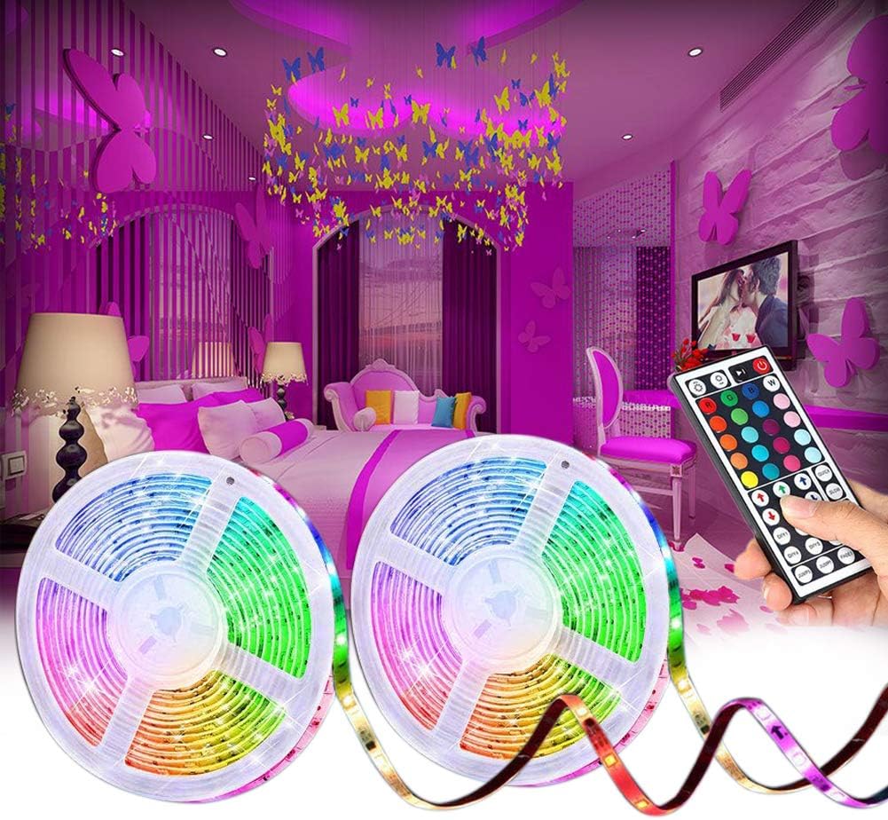 Led Strip Lights for Room Bedroom with Remote,32.8Ft RGB