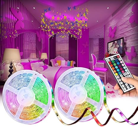 Amazon Com Led Strip Lights For Room Bedroom With Remote 32 8ft