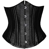 SHAPERX Women's Waist Training Corsets Underbust Heavy Duty 26 Steel Boned Hourglass Silhouette Body Shaper