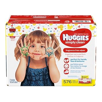 HUGGIES Simply Clean Fragrance-Free Baby Wipes Soft Pack, 576 Count